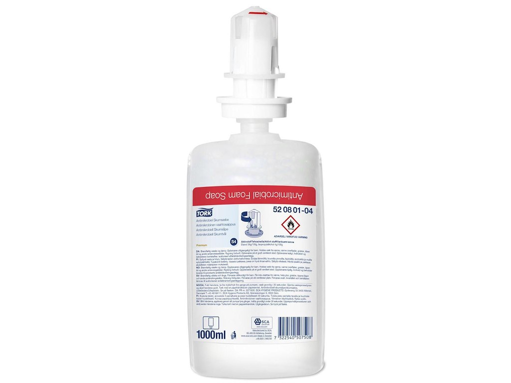 Skumsæbe Tork Antimikrobiel 1000ml med Ethanol/Alkohol uden Parfume til S4 disp