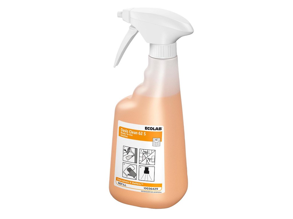 Flaske Tom Skum 650ml med Tryk uden Hoved Klar til Oasis Clean 62 S