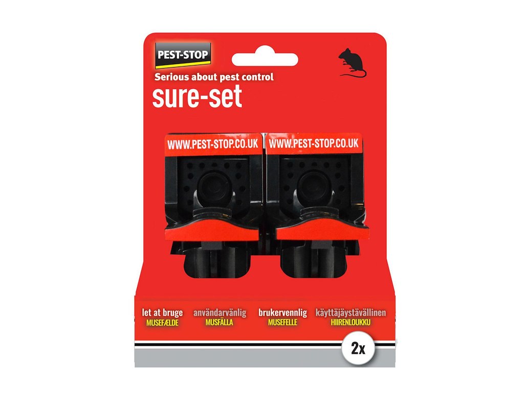 Skadedyrsbekæmpelse Pest-Stop Sure-set musefælde plast sort 2 stk