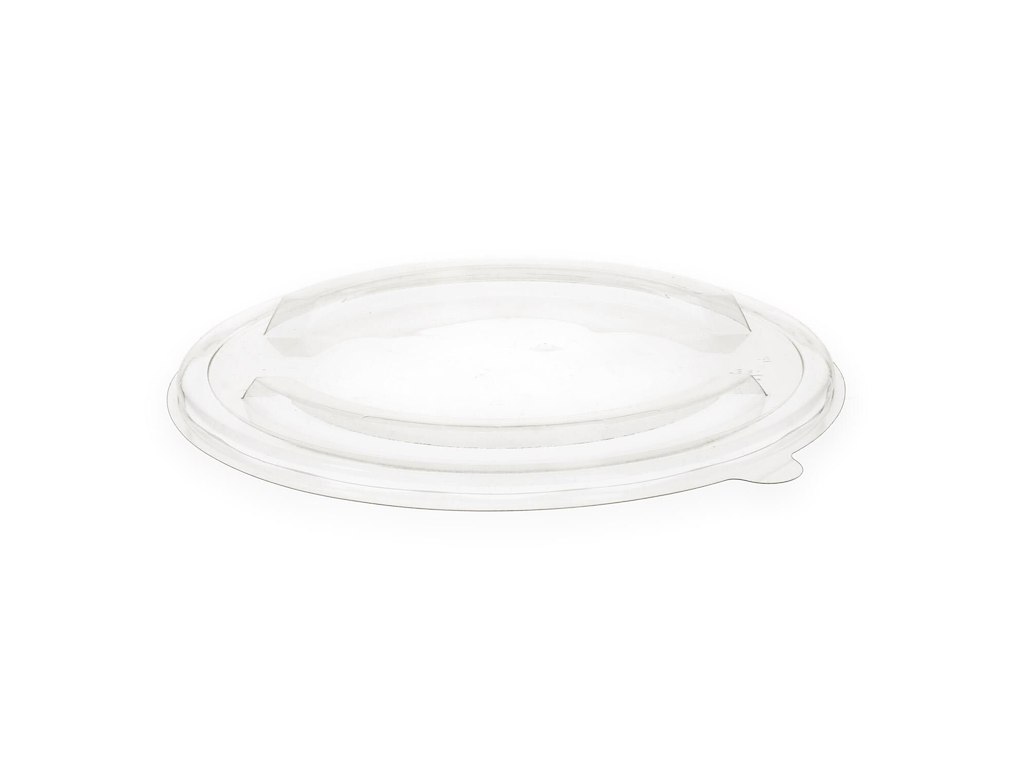 Plastlåg Verive rundt PET Ø185mm klart til brun kraft salatskål