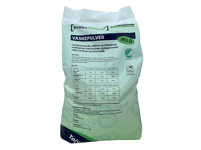 Vaskepulver Prime Source Mild 10kg Svanemærket uden Parfume/Optisk hvidt