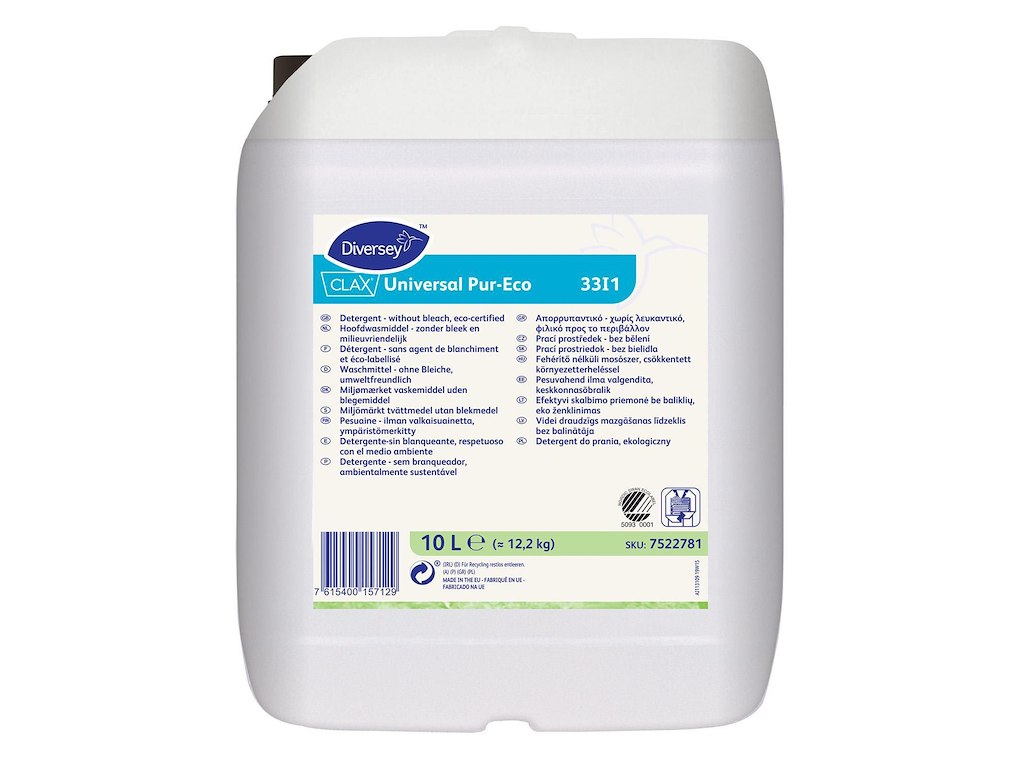 Tøjvask Flydende Clax Universal Pur-Eco 33I1 10ltr Svanemærket u Parfume/Blegem.