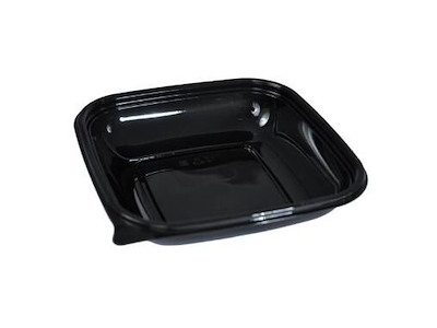 Plastskål Kvadrat 750ml L192xB192xH44mm PET Sort - Låg 73679