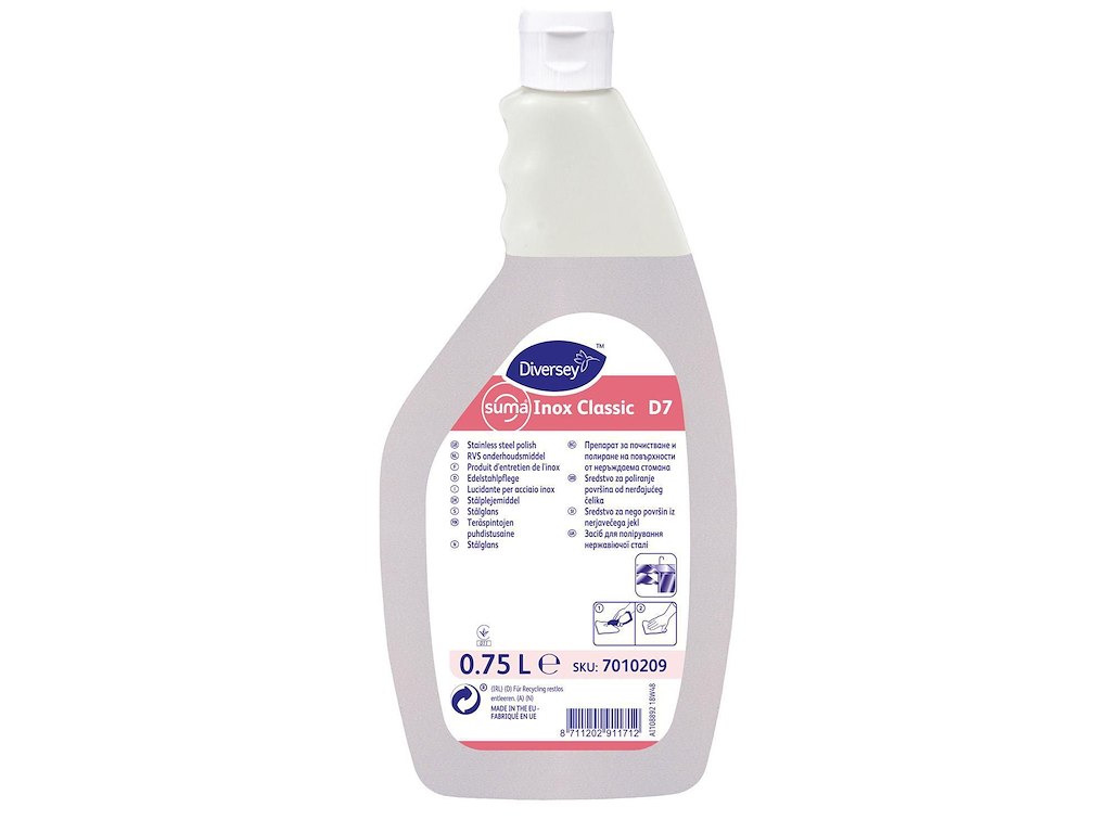 Stålpleje Suma Inox Classic D7 750ml med Ekstra olie uden Spray t. rustfrit stål