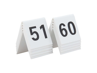 Bordskilt Securit nr 51-60 5x4x5 cm Akryl Hvid