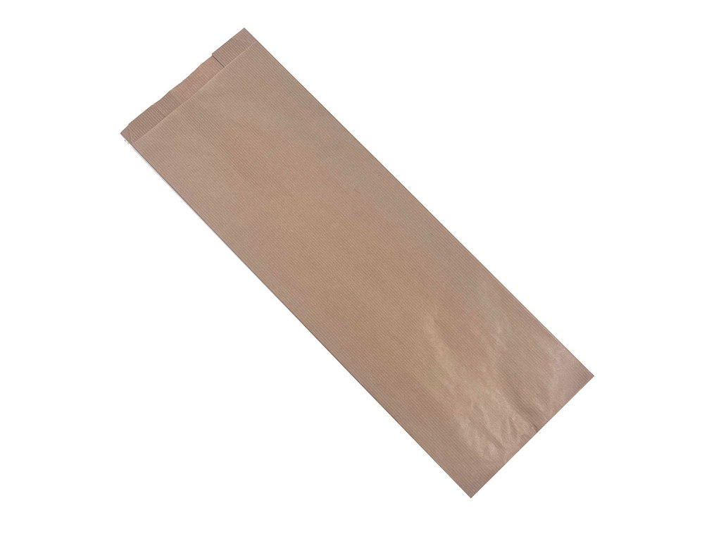 Grovbrødspose Ribbet Stor Rektangulær L160/(2x40)xB450+20mm Papir 50gr Brun