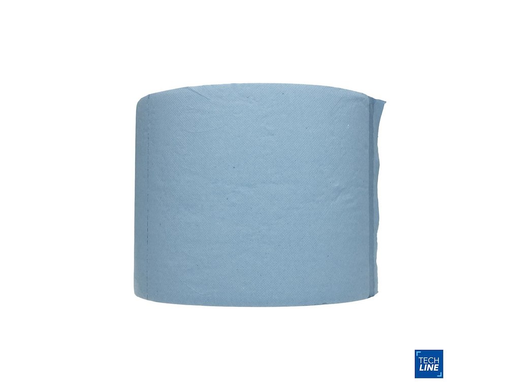 Aftørringsrulle Industri Techline 2-lag Ø26.5 x 300M x B20.5cm. Nyfiber Blå