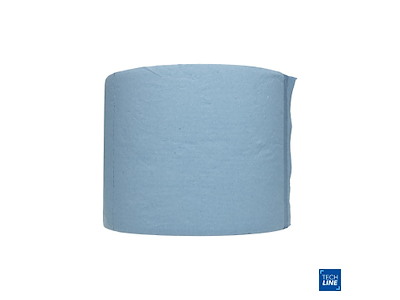 Aftørringsrulle Industri Techline 2-lag Ø26.5 x 300M x B20.5cm. Nyfiber Blå