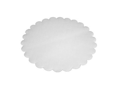 Fadpapir Ø20 cm Rund Præget Hvid
