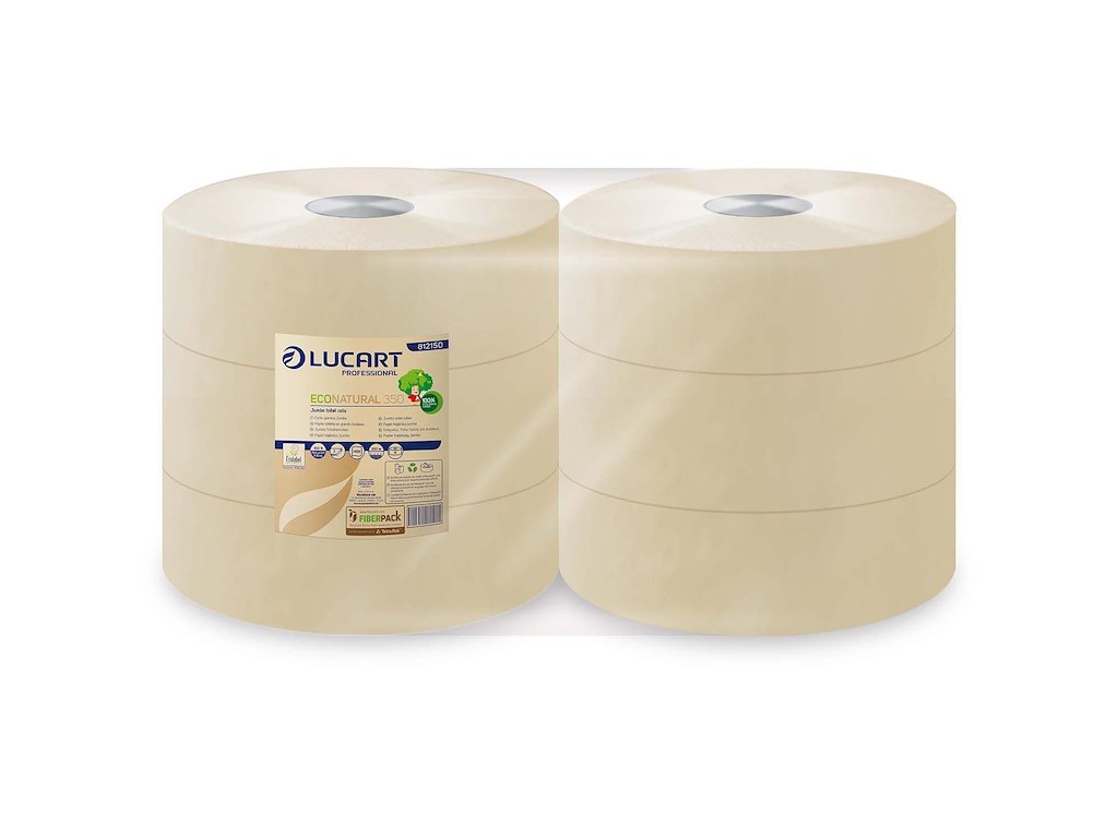 Toiletpapir EcoNatural Jumbo 2-lag 350m Ecolabel/C2C Genbrug