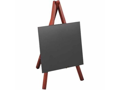 Skilt Securit Mini staffeli 24.4x15x4.5 cm med Hvid tuschpen Mahogni