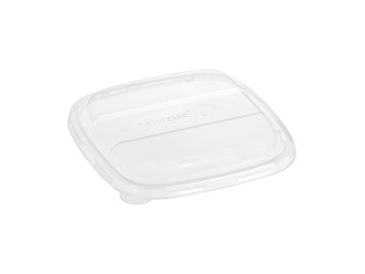 Plastlåg 170x170x10 mm square bionedbrydelig PLA klar til bakke 500 ml