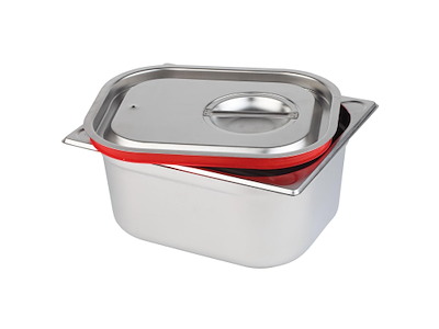 Låg 1/3 GN 32.5x17.6x3 cm Rustfri stål Rustfri stål/Silikone til Kantine 1/3 GN