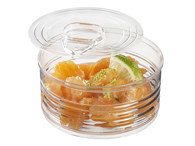 Konservesdåse 100 ml Ø74x35 mm med Løst låg PS Klar