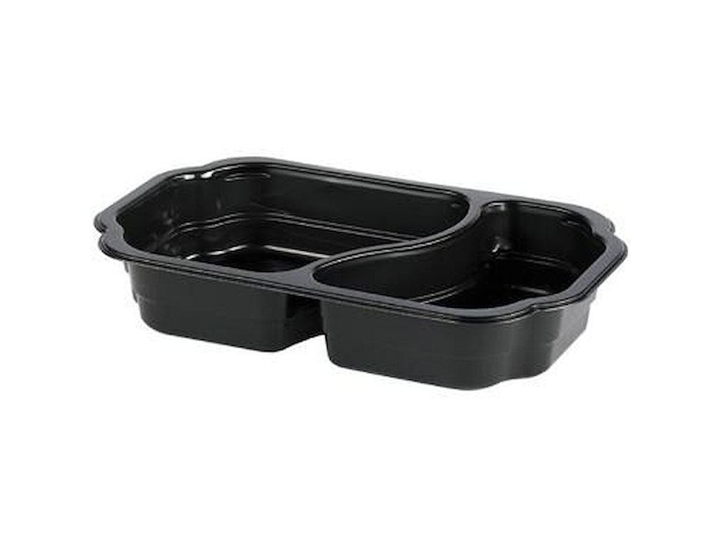 Bakke 2-rum Takeaway 1/4 GN 250x159x45 mm MIN PP Sort