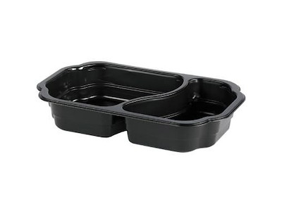 Bakke 2-rum Takeaway 1/4 GN 250x159x45 mm MIN PP Sort