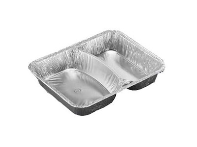 Alubakke 2-rum 495/645 ml 227x178x39 mm