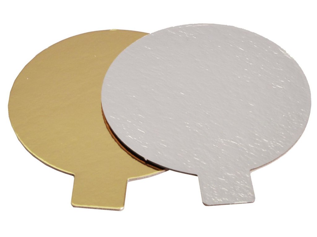 Kagepap med øre Ø80mm 800g sølv/guld