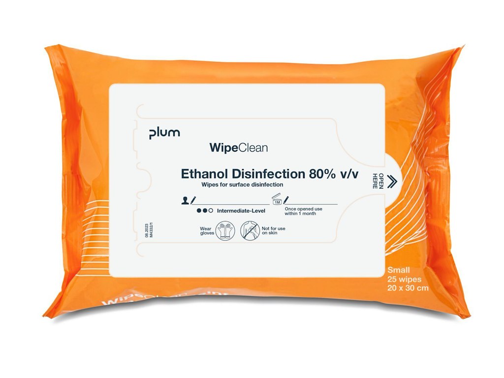 Desinfektion Serviet PLUM Ethanol Disinfection wipe Small 30x20 cm Orange