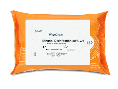 Desinfektion Serviet PLUM Ethanol Disinfection wipe Small 30x20 cm Orange