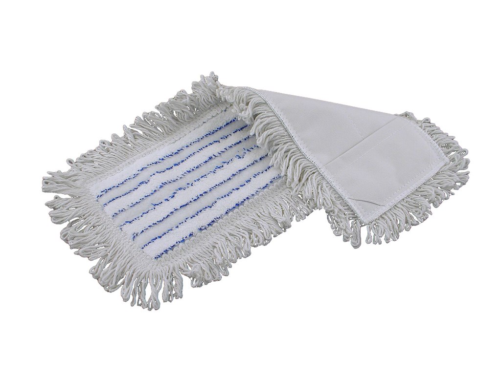 Moppe Lommer Micro 40cm Microfiber med Løkker Hvid Våd