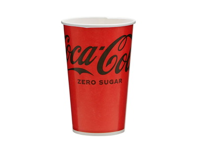 Papbæger 40 cl Coca Cola Ø90x130 mm Kolddriksbæger