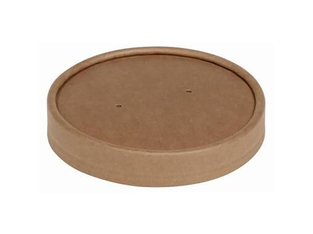 Paplåg Ø118 mm Kraft pap/CPLA Brun til Bæger Soup-To-Go Ø118 mm