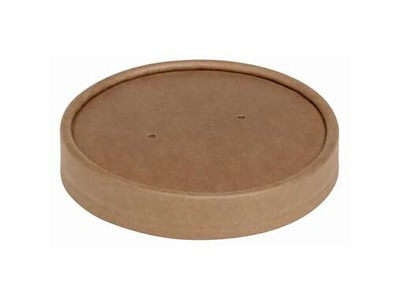 Paplåg Ø118 mm Kraft pap/CPLA Brun til Bæger Soup-To-Go Ø118 mm