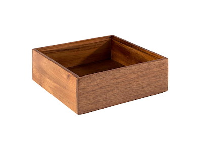 Trækasse 150x150x55 mm Akacietræ
