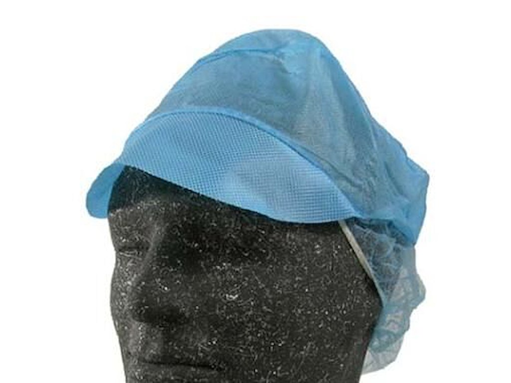 Hygiejnehat Snood cap str XL med Skygge/Hårpose Blå