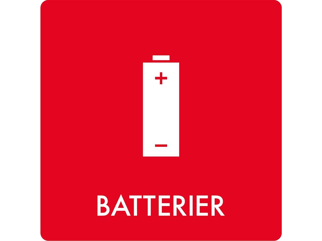 Piktogram BATTERIER 12x12 cm