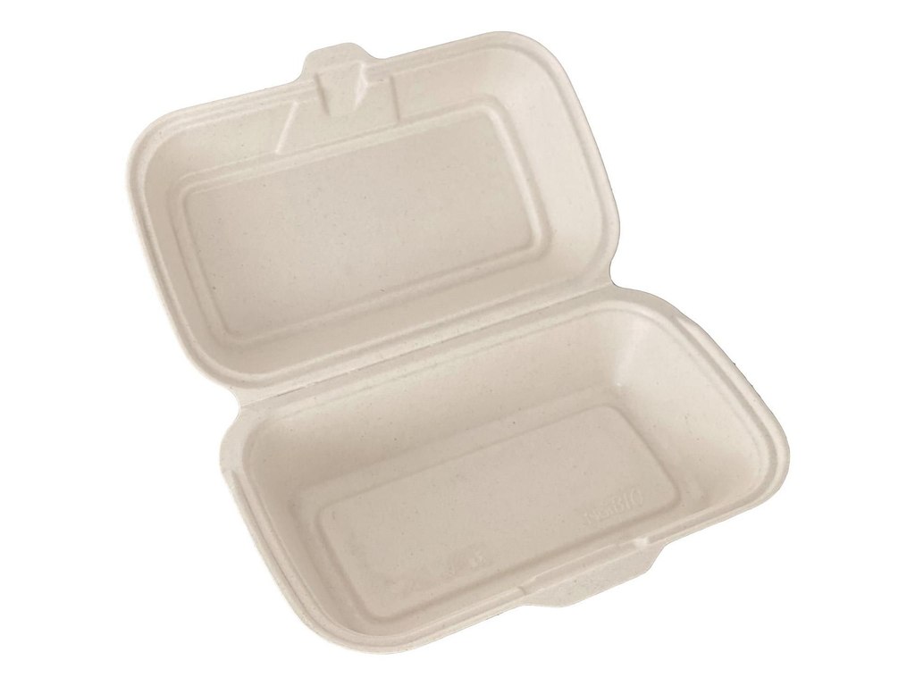 Bakke 1-rum 240x150x80 mm med låg Bagasse Beige