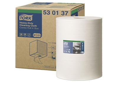 Aftørringsrulle Tork Industri W1/W2/W3 38x32cm x106m Hvid