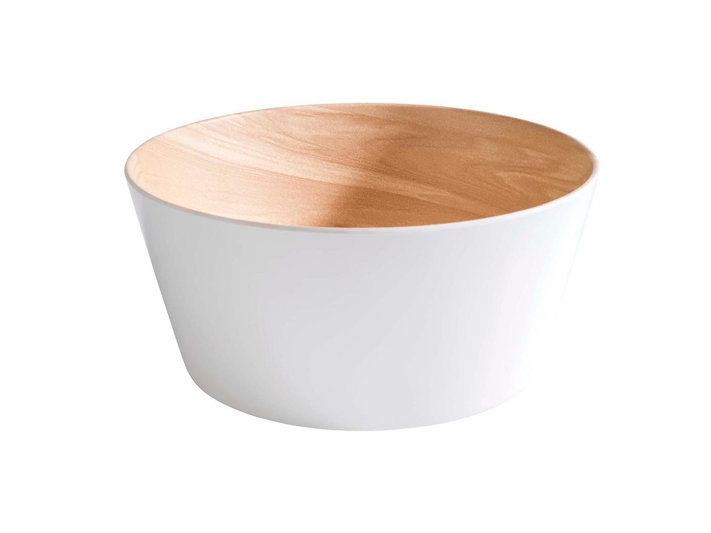 Skål Frida 2.2 ltr Ø22x10.5 cm Melamin Hvid/Trælook