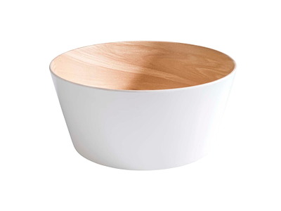 Skål Frida 2.2 ltr Ø22x10.5 cm Melamin Hvid/Trælook