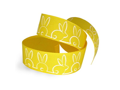 Silkebånd 25mmx25m påske gul