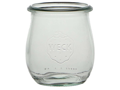 Patentglas Weck Tulip 220 ml Ø7.18x8 cm uden Låg Glas