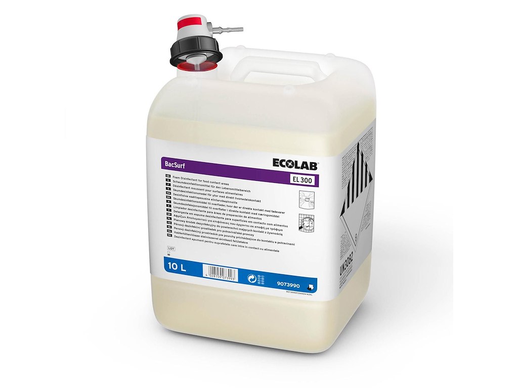 Skumrengøring/Desinfektion BacSurf EL 300 Neutral pH til Køkkener 10 ltr