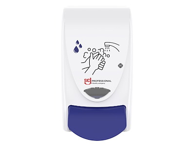 Dispenser Cleanse Hands Manuel Plast hvid/blå til 1ltr