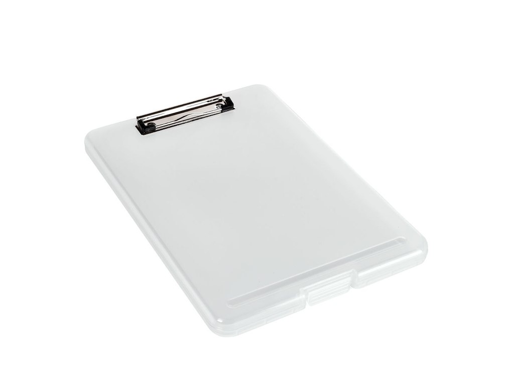 Clipboard A4 med opbevaring Transparent