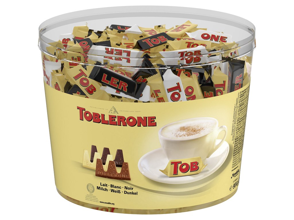 Chokolade Toblerone Tiny Mix Box 904g Mælk/Hvid/Mørk Ca. 113 stk
