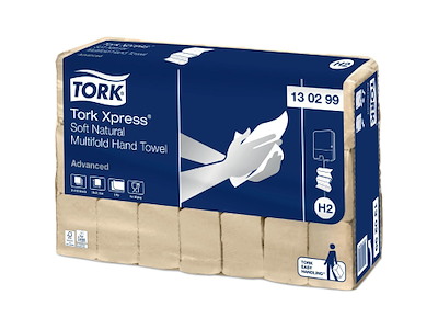 Håndklædeark Tork Advanced H2 Z-Fold 2-lag L24xB21.3xD8cm Genbrug Natur