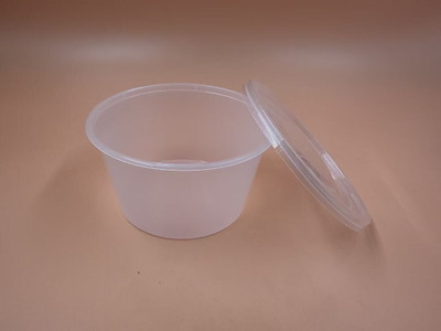 Plastbakke 450 ml 16 oz/64 mm Rund med låg Klar