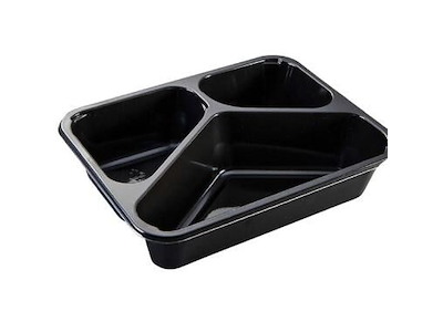 Bakke 3-rum 2227-3K 227x178x53 mm CPET Sort