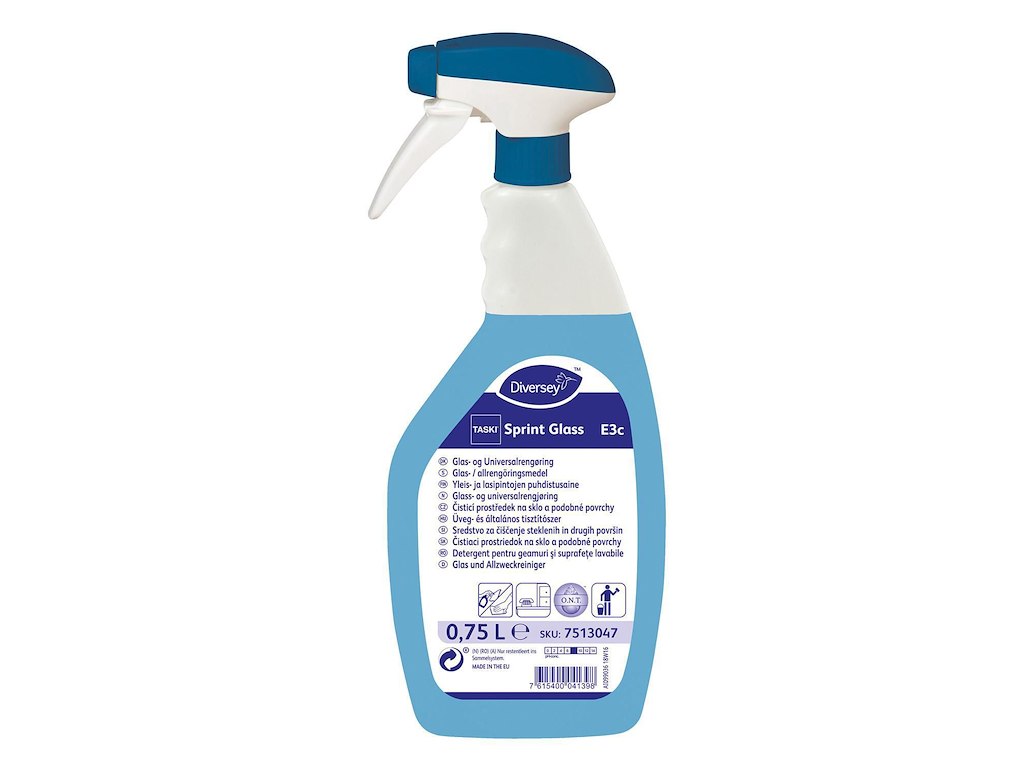 Glasrens Sprint Glass E3c med Forstøver og farve/parfume 750 ml Blå