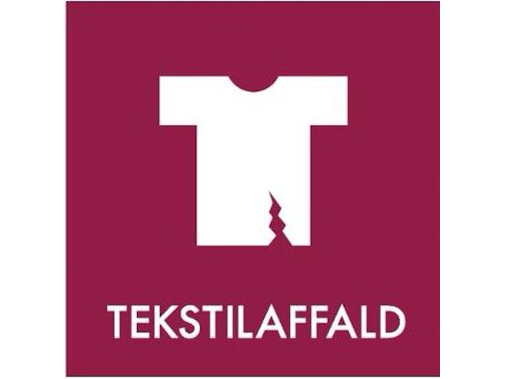 Piktogram L120xB120mm Tekstilaffald