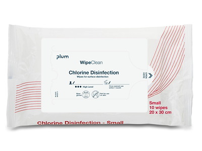 Desinfektion Serviet PLUM Disinfection wipe med Klor Small 30x20 cm