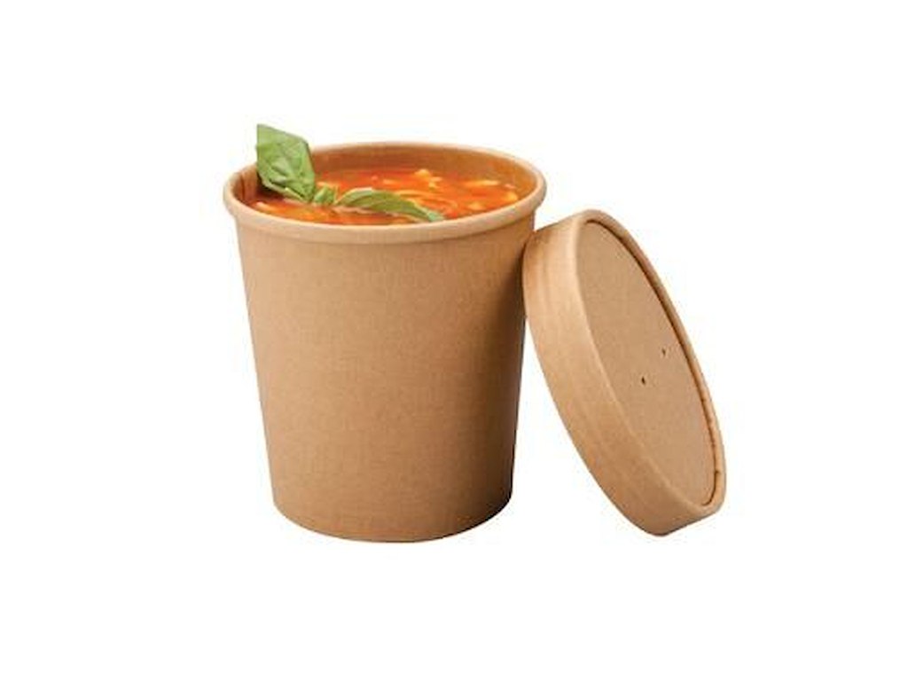 Papbæger Soup-To-Go 450 ml Ø97/75x100 mm Brun