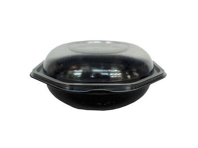 Multiboks Octabowl 1-rum 160x160x72 mm med Låg PS Sort/Klar