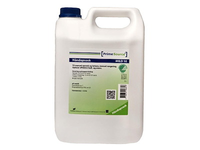 Håndopvask Prime Source Mild 10 Svanemærket uden Farve/Parfume 5 ltr